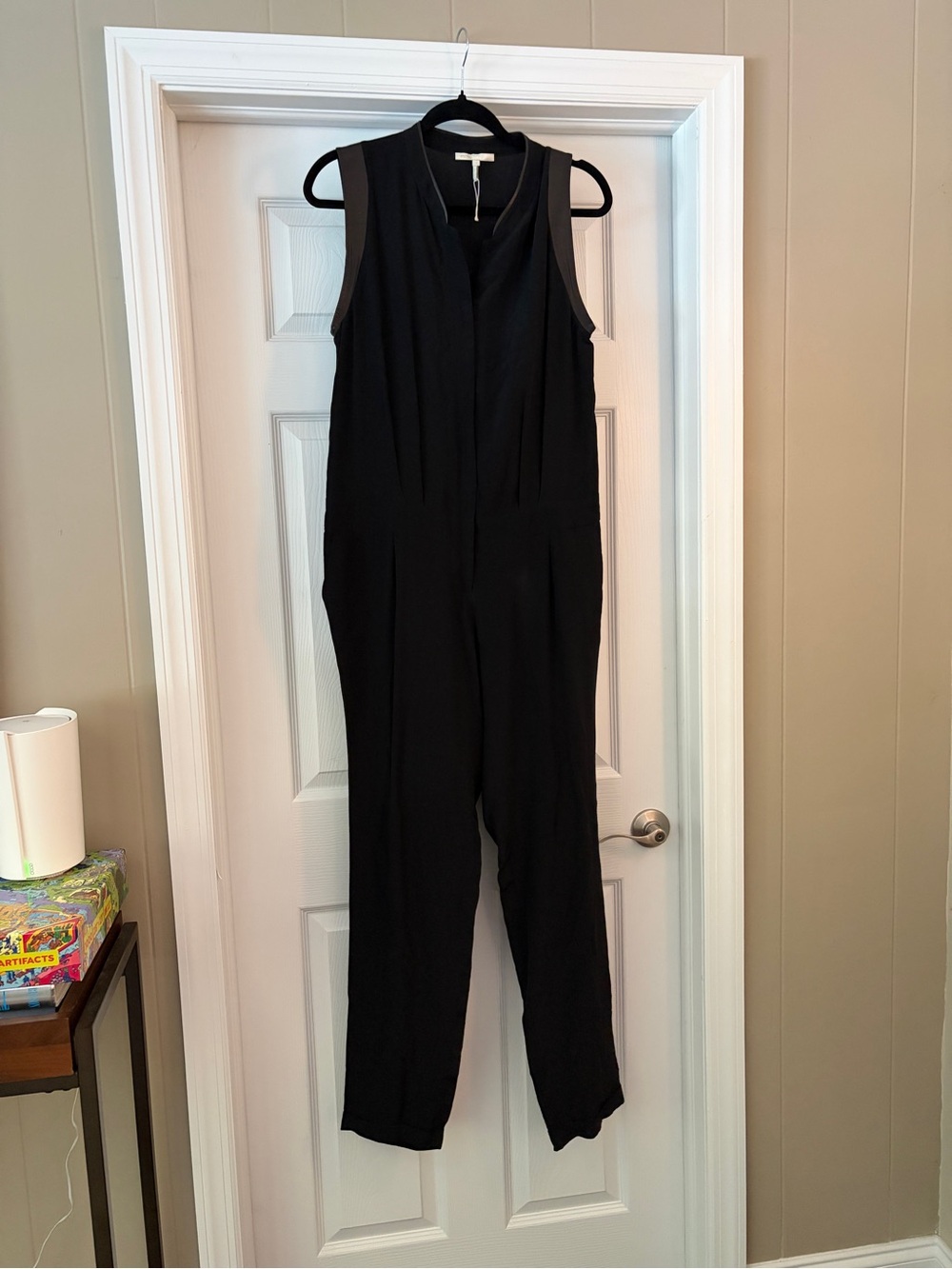 Maje Black Sleeveless V-Neck Jumpsuit
